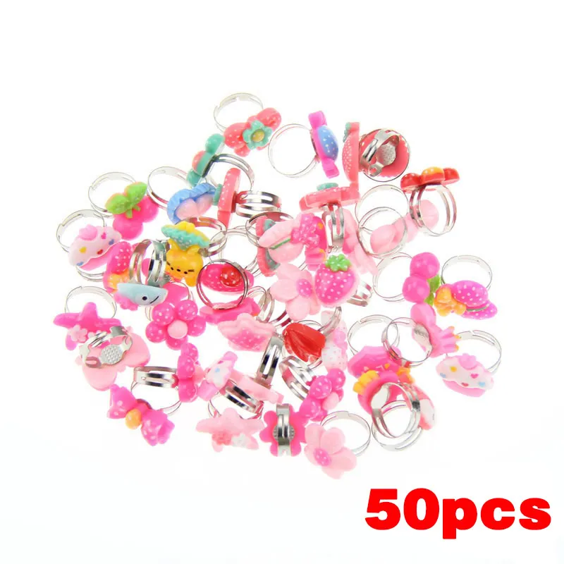 50 Pcs Lots Bulk Mixed Metal Children Kids Boys Girls Cartoon Animal Flowers Fruit Finger Rings M8694 | Украшения и аксессуары