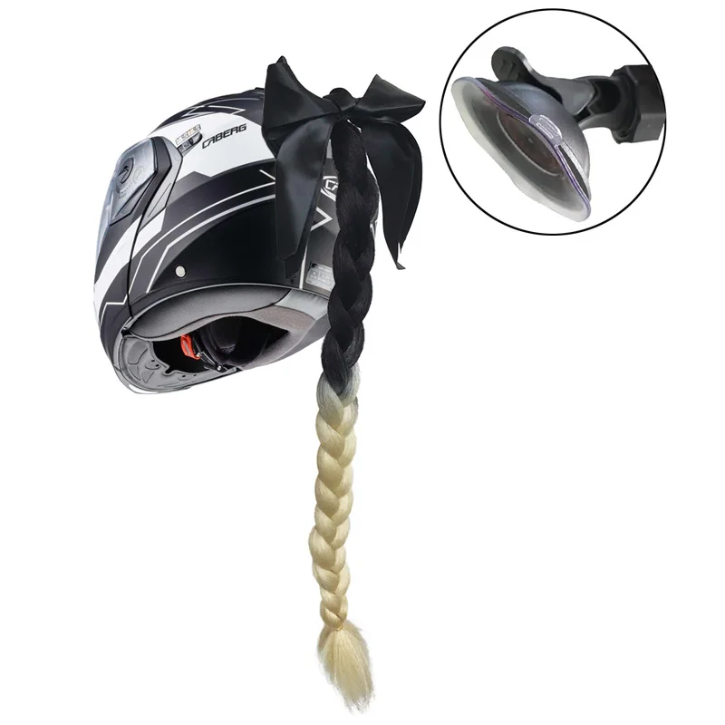 Женский косички для мотоциклетного шлема грязный градиентный хвостик украшение