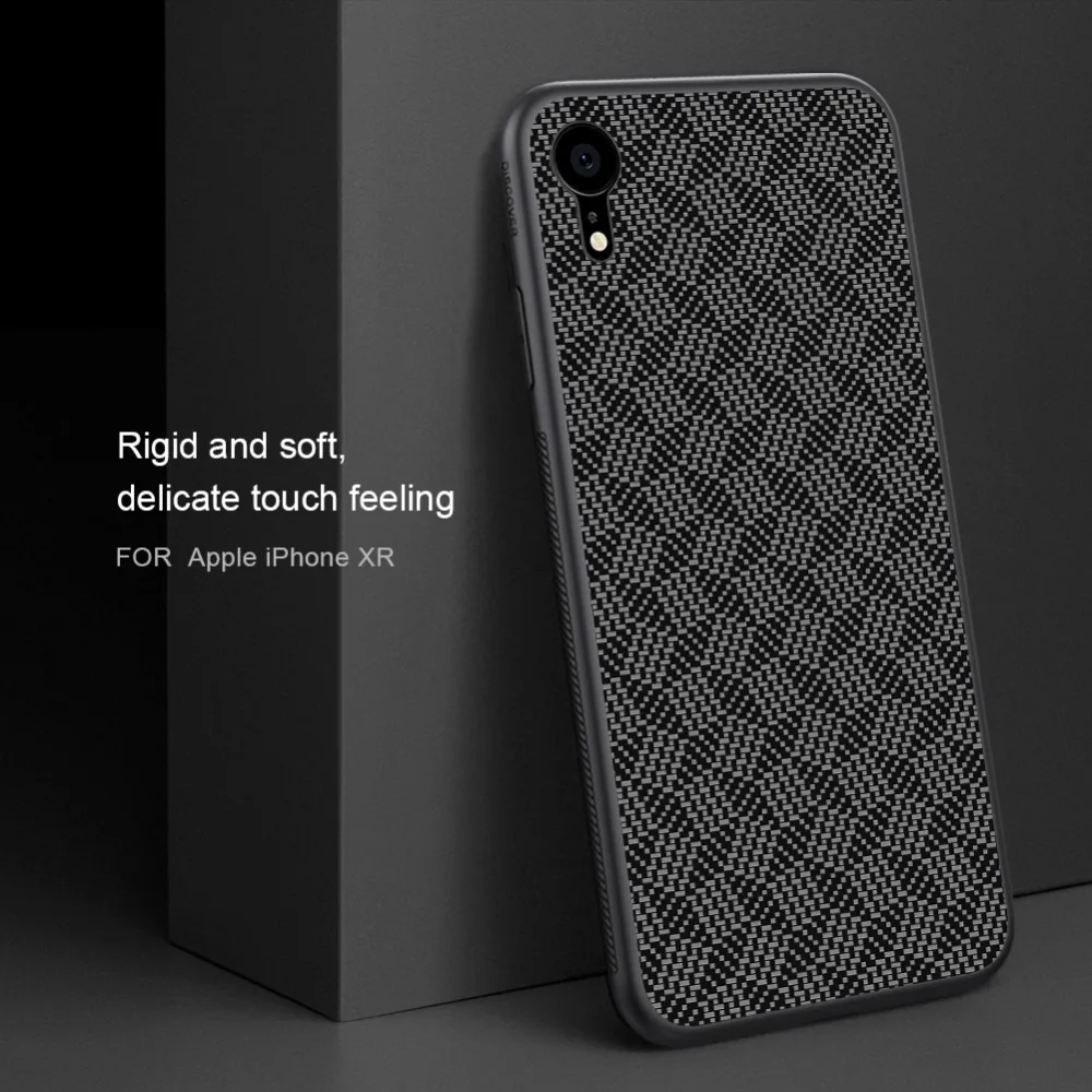 10 шт/партия NILLKIN плед синтетического волокна чехол для телефона iphone XR углерода PP пластиковая задняя крышка