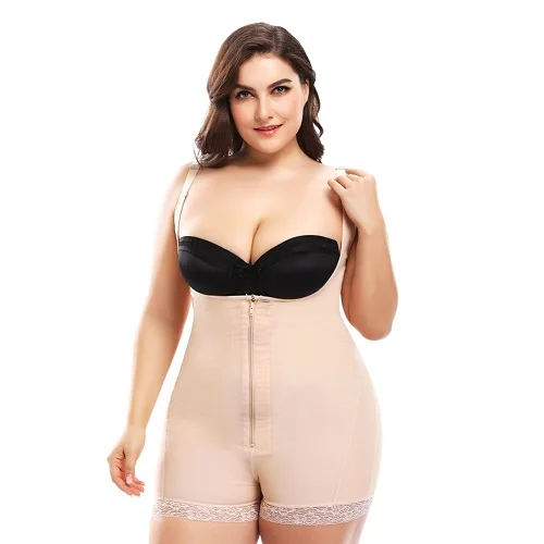 Body shaper Женский обтягивающий, утягивающий плюс размер пояс облегающие Утягивающие трусы с завышенной талией нижнее бельё для девочек увеличивающая подкладка для ягодиц живот редуктор - Цвет: Бежевый