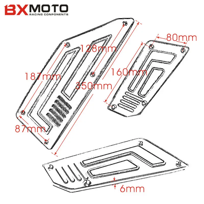 1 компл. передние и задние мотоциклетные подножки красные подставки для
