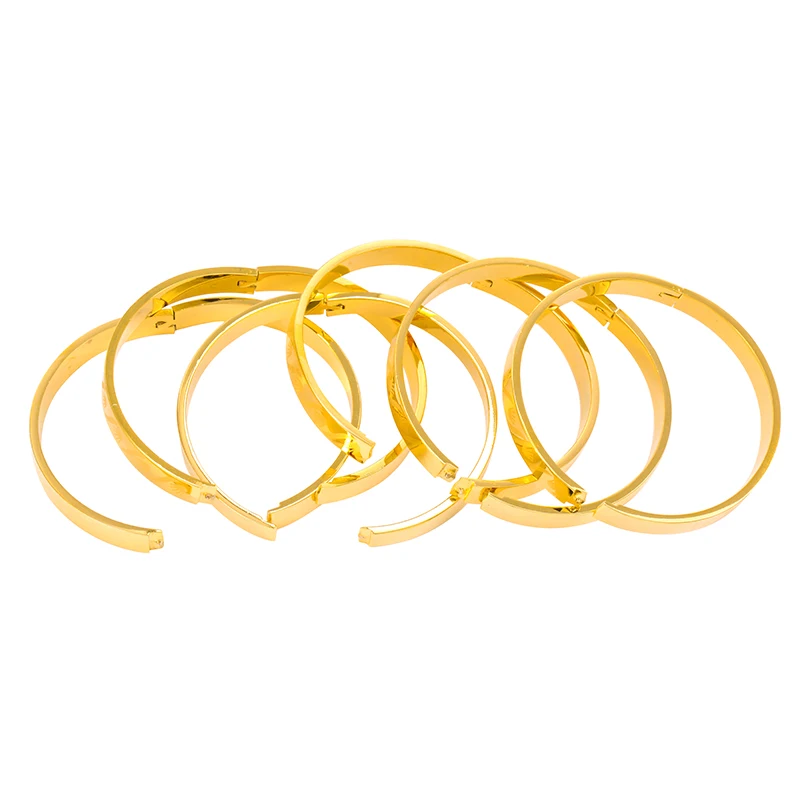 Ethlyn 6pcs/lot Women Unique Punk Style Laser Bangles Gold Color Jewelry Girl Accessories 2017 New Arrival Item B052 | Украшения и