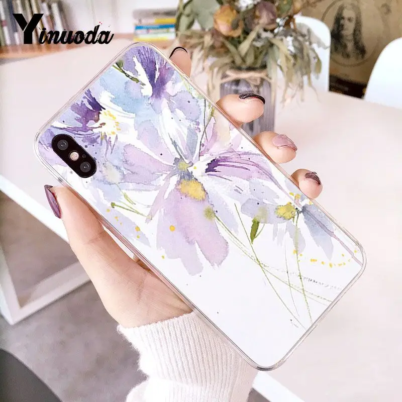 Yinuoda акварельный цветок Одуванчик Лотос Лаванда Coque Shell чехол для телефона для iPhone 8 7 6 6S Plus 5 5S SE XR X XS MAX 10