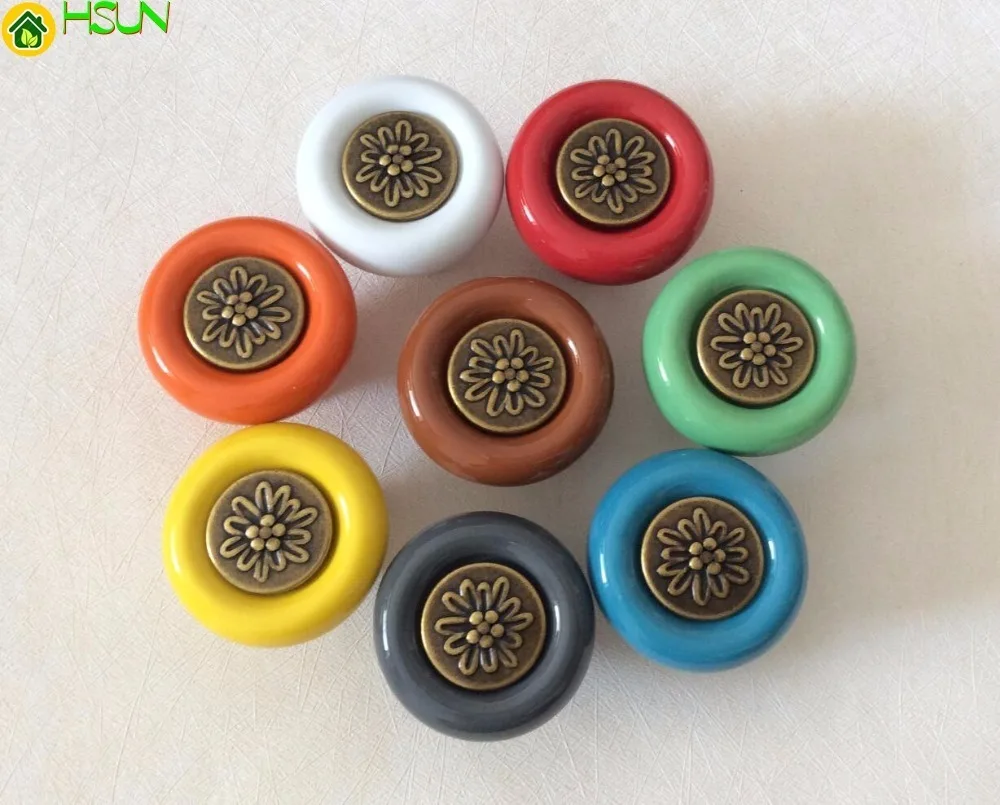 

Colorful Ceramic Drawer Knobs Ctue Dresser Handle Knobs / Kids Cabinet Pulls Handle Knob Kitchen Cupboard Knobs Hardware