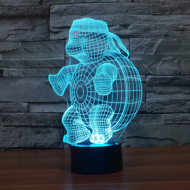 Новинка 2017 яркая светодиодсветодиодный 3d черепаха с сенсорным управлением