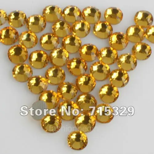 Золотистые и желтые стразы для горячей фиксации всех размеров с кристаллами