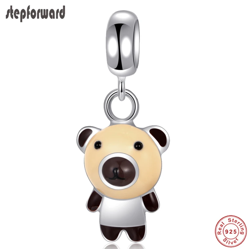 

100% 925 Sterling Silver Baby Bear Charm Top Quality DIY Fashion Bear Design Hanging Fit Original Bracelet Pendants Authentic