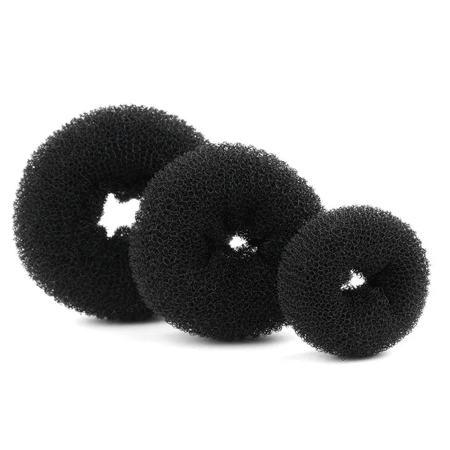 3pcs black Новинка 3 шт. модные элегантные женские Девушки Корректировщик фигуры пончик волос кольцо булочка модные аксессуары для укладки волос - Цвет: 3pcs black