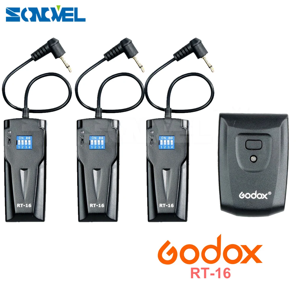 Беспроводная студийная вспышка GODOX с триггером для Canon Nikon 3 x ресиверами камер