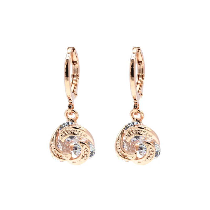 Серьги S &amp Z из розового золота 2019 пробы с фианитами свадебные украшения подарок