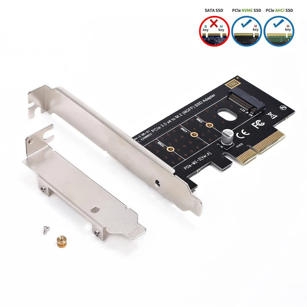 NGFF M.2 Накопитель SSD с протоколом NVME PCI Express PCIe 3,0X4 хост-контроллер карты расширения М-ключа SSD адаптера с низкий кронштейн