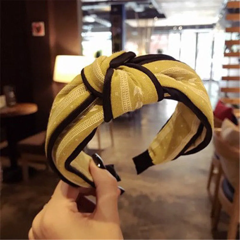 Повязка для волос эластичная женская милый тюрбан йоги удобная Бандана с узлом