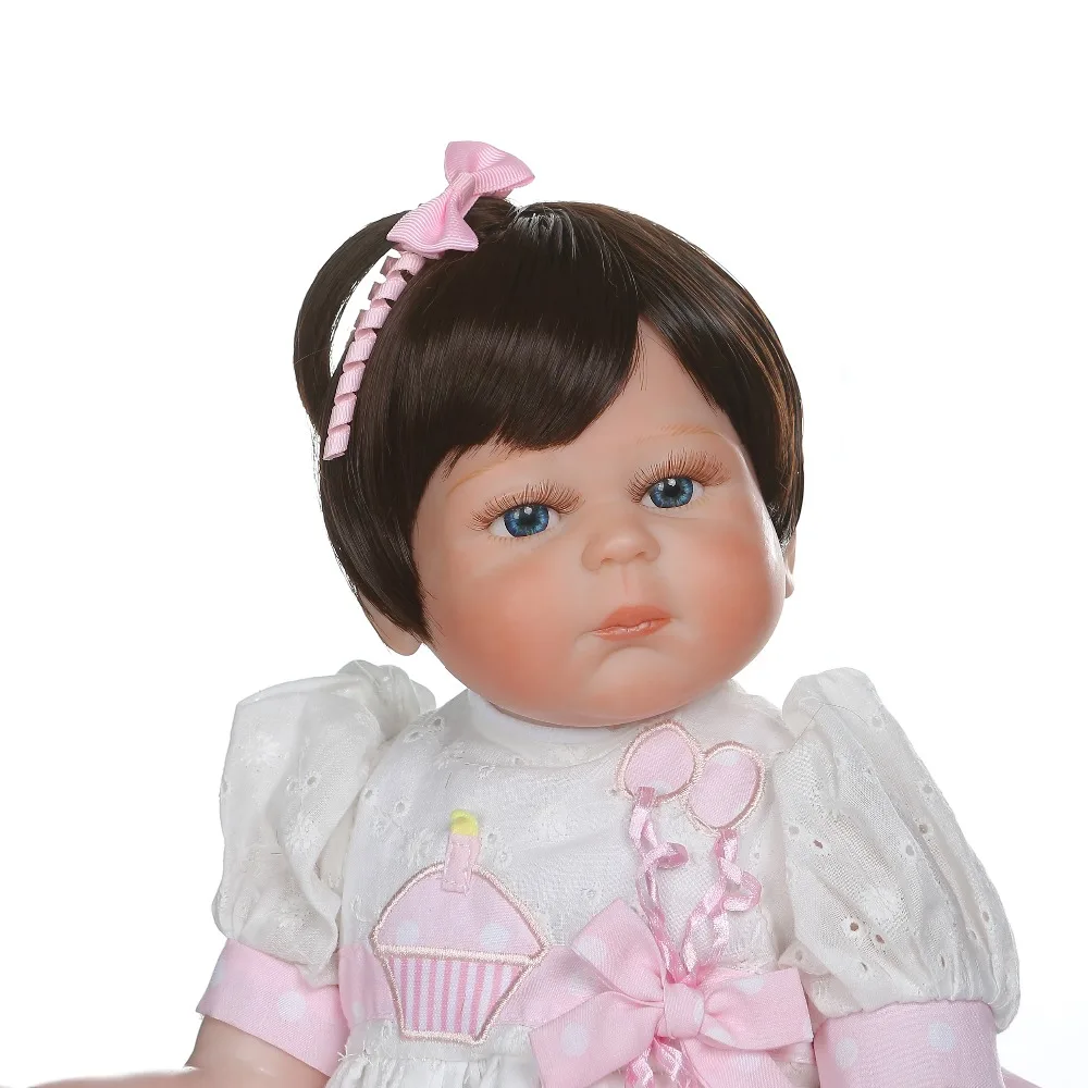 NPK 48 см reborn baby girl full body силиконовая кукла bebe reborn игрушка для ванны куклы ручной детальный рисунок