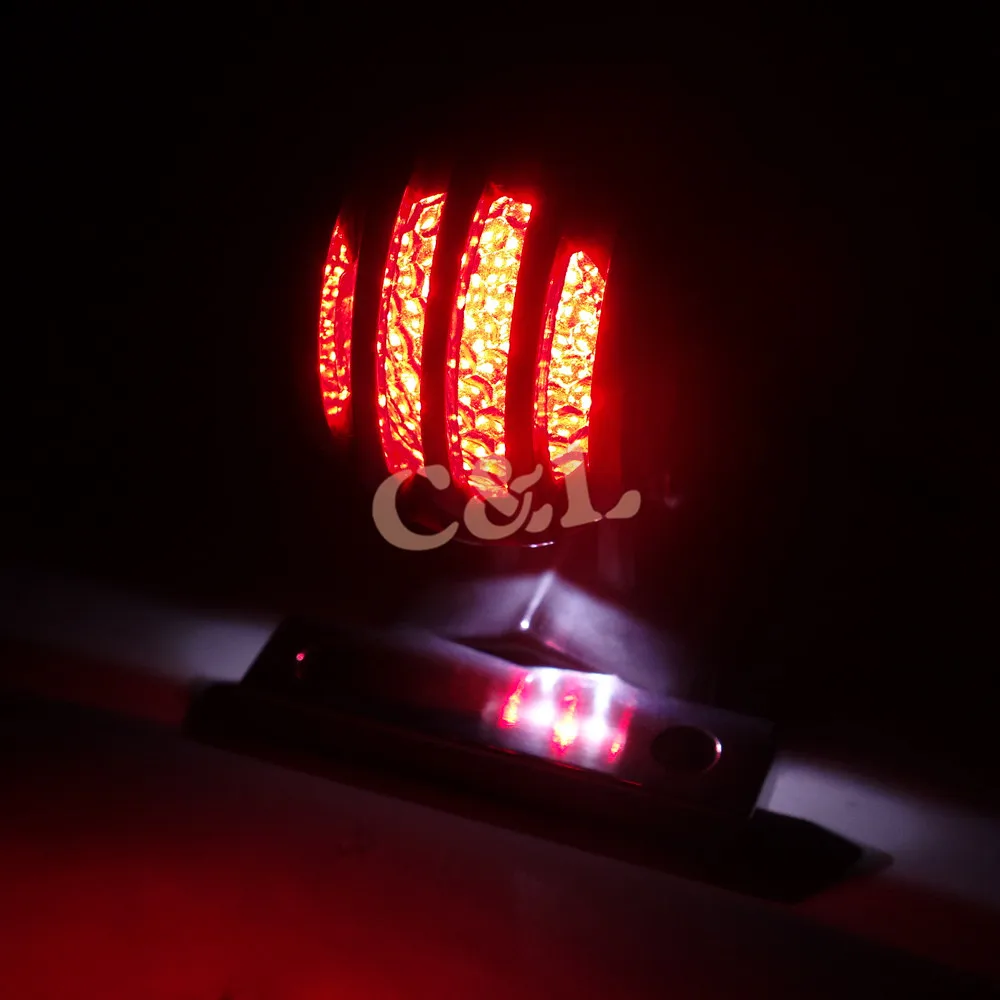 Хромированный полированный Ретро Металлический гриль задний тормоз подсветка