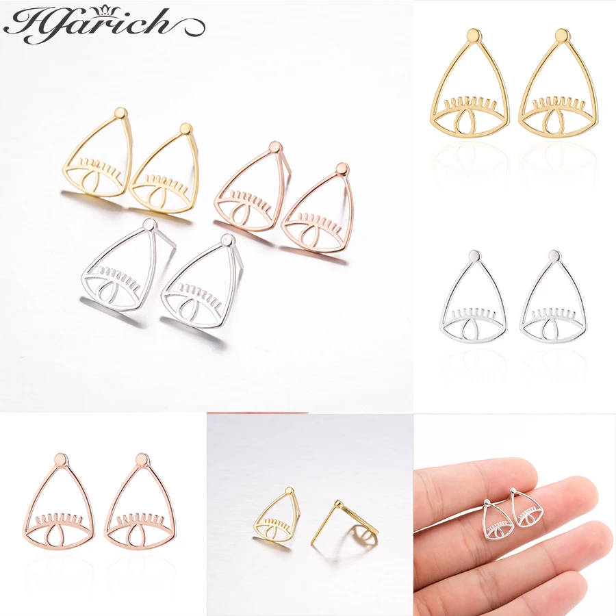 Hfarich милые серьги гвоздики в форме глаз для женщин модные индивидуальные девушек