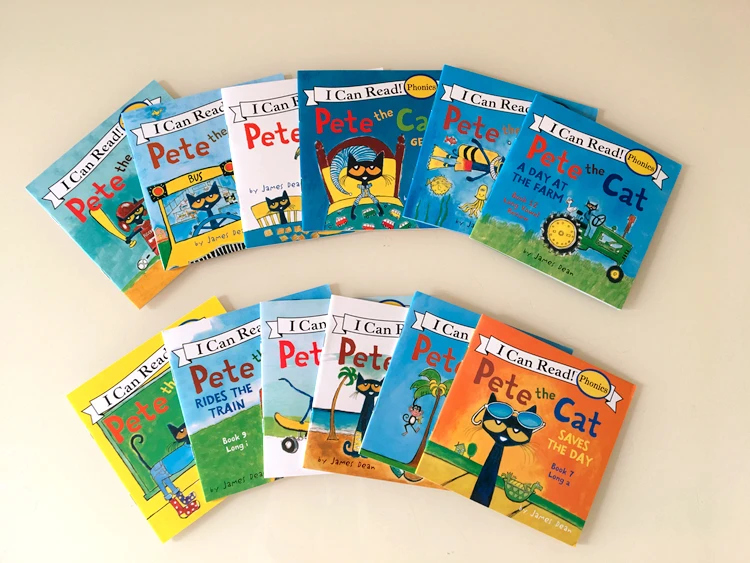 12 шт./компл. я могу читать книги с картинками pete the cat на английском языке детская