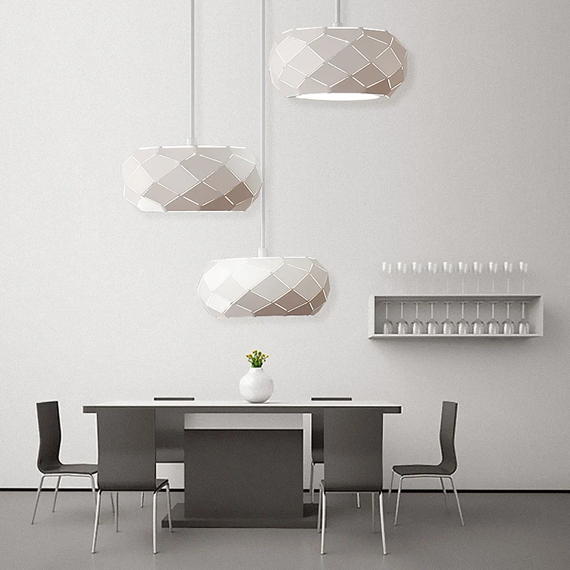 Простая Современная Геометрическая люстра железная обеденная лампа с