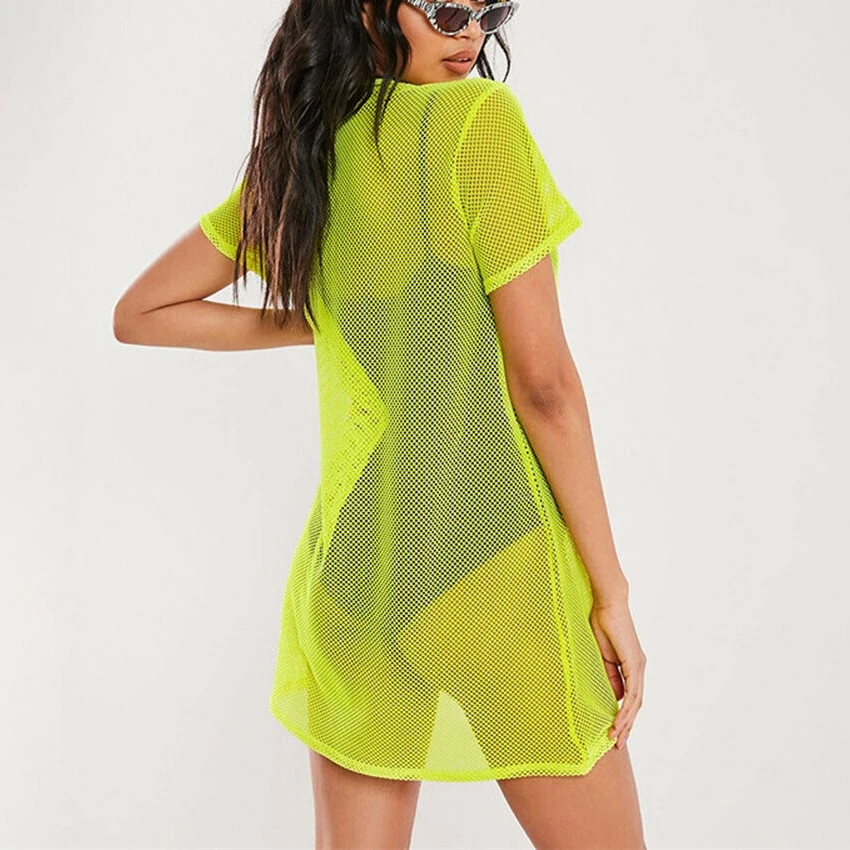 Женское прозрачное Сетчатое платье Swag летнее Прозрачное футболка в уличном