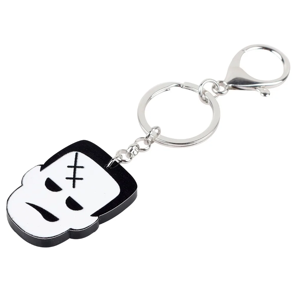 Bonsny акрил Хэллоуин сердитый шрам для мужчин цепочка брелок Кольца мультфильм