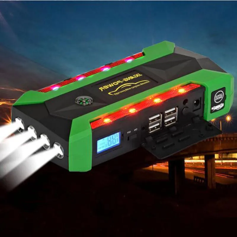 Аварийное зарядное устройство для автомобиля многофункциональное с ЖК дисплеем