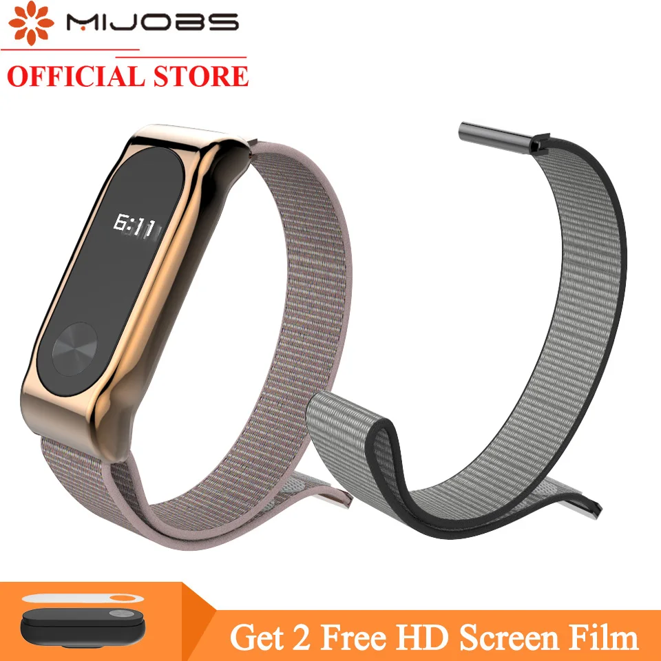 Mi jobs mi band 2 нейлоновый ремешок с петлей для Xiaomi mi Band 2 ремешок на запястье для mi Band 2 напульсники mi band 2 спортивные часы браслет