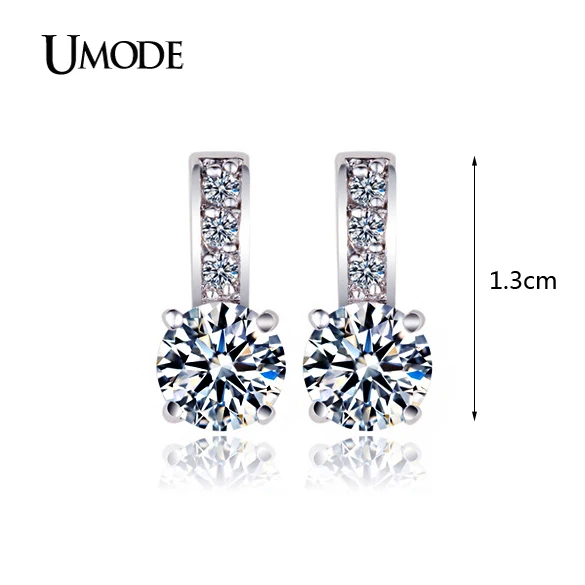 UMODE Брендовые серьги гвоздики с высококачественными классическими швейцарскими
