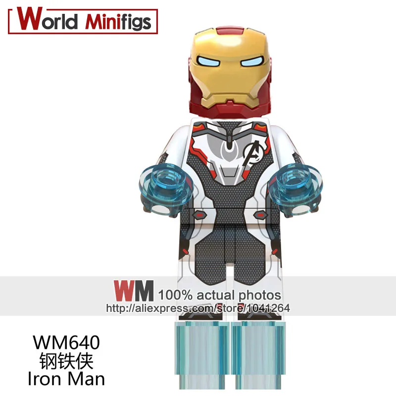 Розовый Одиночный s 4 Endgame Железный человек Халк перец Potts MK50 MK85 супер герой строительные блоки игрушки для детей, подарки - Цвет: Розовый