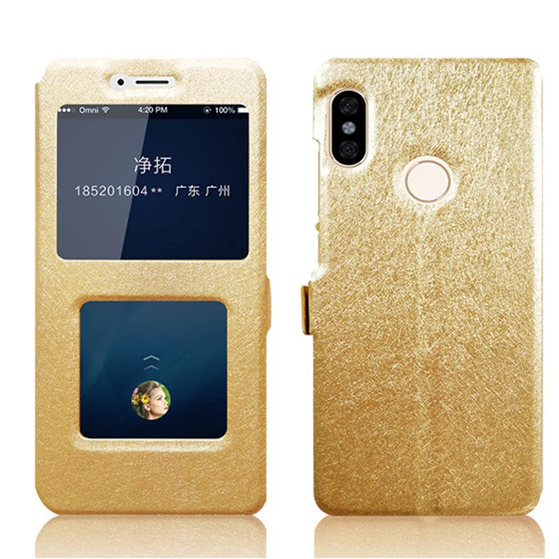 Кожаный чехол для Xiaomi Redmi Note 6 Pro с откидной крышкой Note6 6Pro окошком просмотра