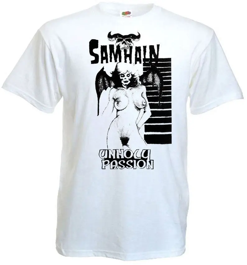 Футболка Samhain Unholy Passion белый плакат ужас панк браслет все размеры стандартная