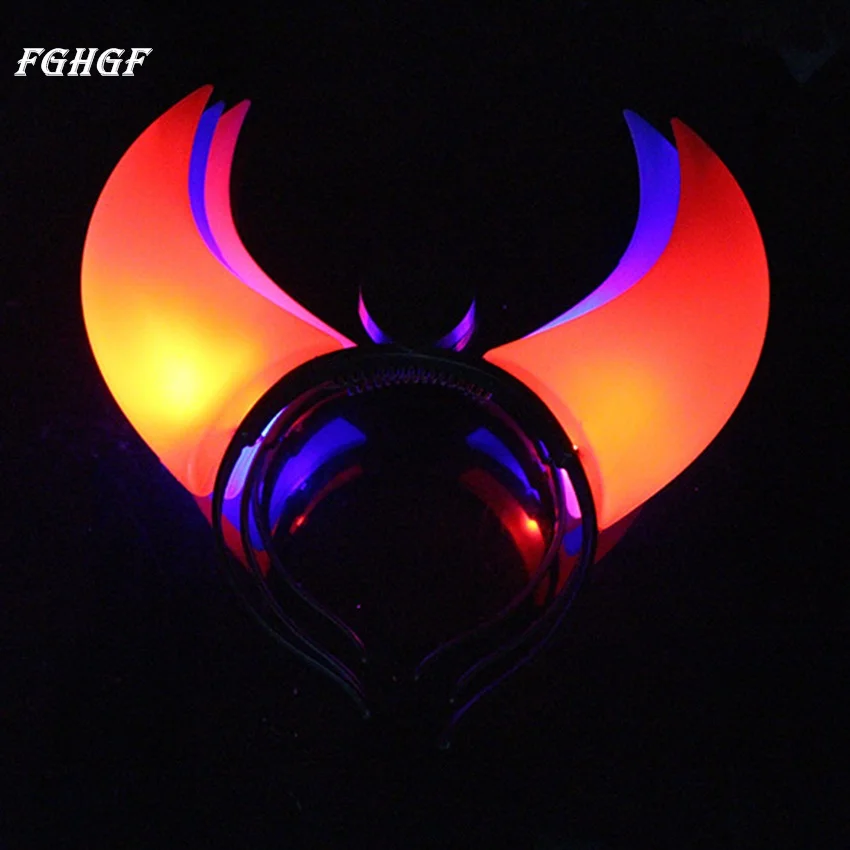 FGHGF 1 шт. Devil Horns светодиодный фонарик красочные костюмы на Хэллоуин вечерние