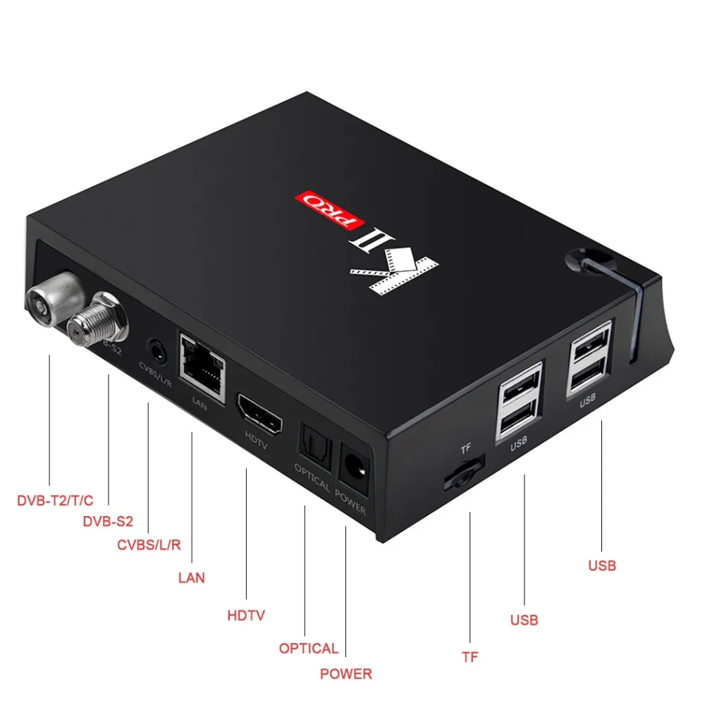 Mecool KII DVB-S2 DVB-T tv Box Android tv Box 4 K Smart tv set top box Android 7 Amlogic S905D tv Box Мультимедийный проигрыватель с IPTV Dual Wifi