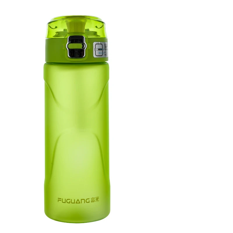 Green Fashion Simple water bottle Travel hiking office camping Leakproof portable kettle Sport student plastic kettle kid water bottle - Цвет: Green