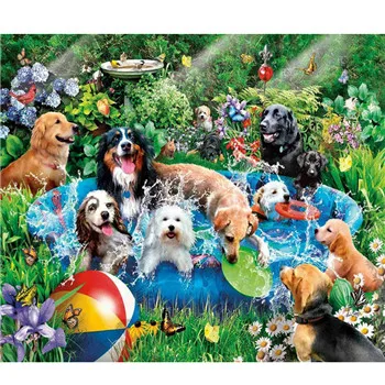 

YIKEE diamond painting dog Full Round 5D DIY Diamond Embroidery Mosaic Rhinestone Decoration Home k1558
