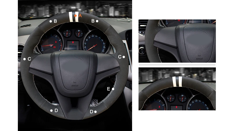 MEWANT черная красная замша удобная для рукоделия крышка рулевого колеса для Chevrolet Cruze 2009- Aveo 2011- Orlando 2010