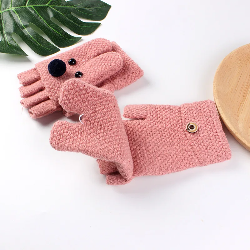 Модные милые Мультяшные кролики женские зимние акриловые шерстяные вязаные