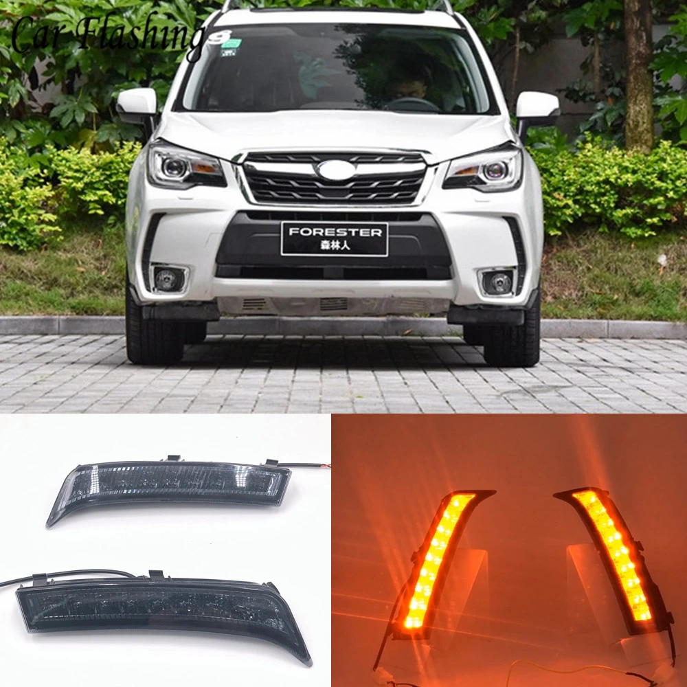 Автомобильная проблесковая 1 комплект для Subaru Forester 2013 светодиодный DRL Дневной светильник с сигнал поворота