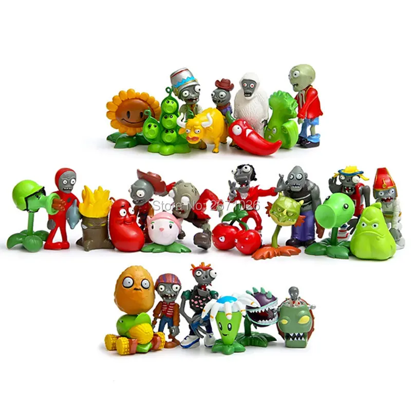 30 шт./компл. 3 8 см ПВХ растение против зомби 1 Аниме экшн Фигурки игрушки PVZ модель