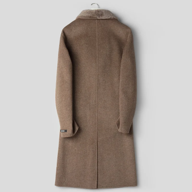 100% шерстяное пальто осенне зимняя куртка для мужчин с меховым воротником