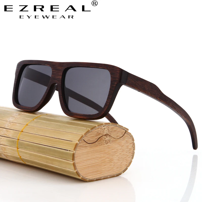 

EZREAL Wood Sunglasses Men Brand Designer Polarized Driving bamboo Sunglasses Wooden Glasses Frames Oculos De Sol Feminino