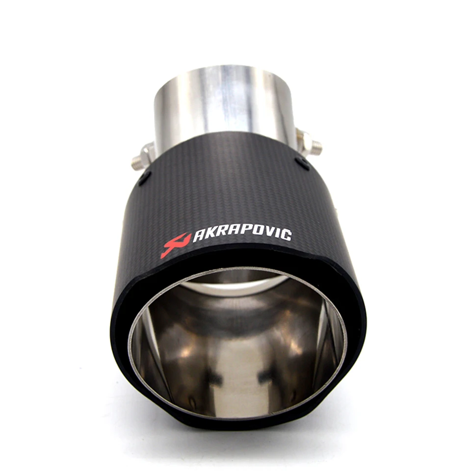 Регулируемый угол Akrapovic углеродного волокна выхлопной наконечник для Fiat punto Kia rio 2 3 soul venga Forte Chevy Chevrolet cruze парус aveo