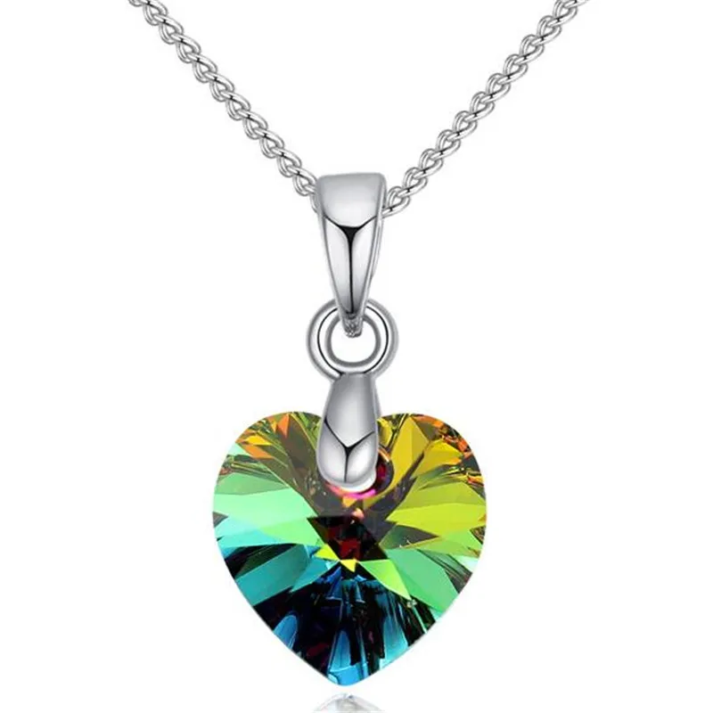 SHDEDE подвески в виде сердца, ожерелья с кристаллами от Swarovski, серебряная цепочка, колье для женщин, новинка, женский подарок+ 25774