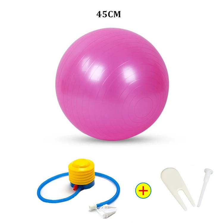 45CM Pink Спортивные мячи для йоги, бола, Пилатес, фитнес-мяч, упражнения, тренажерный зал, фитбол для баланса, упражнения, Пилатес, тренировки, массажный мяч с насосом 45-85 см - Цвет: 45CM Pink