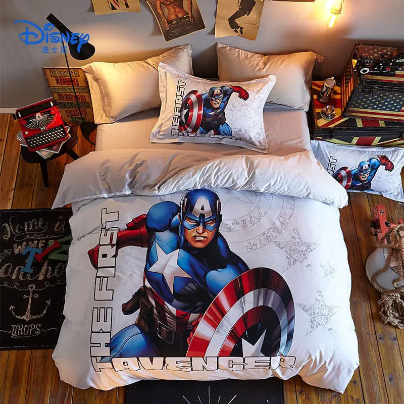 see chart Disney Marvel HD 3D печать постельных принадлежностей 4 шт. Мстители шаблон постельное белье простыня наволочки пододеяльник наборы - Цвет: see chart