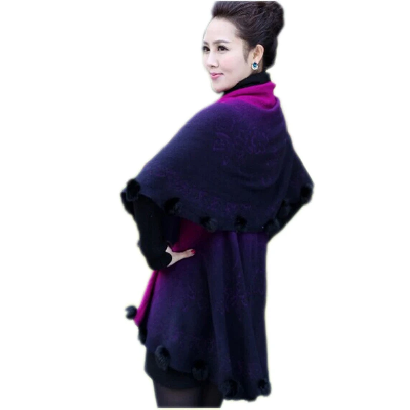 Новинка осень зима пальто с кроличьим мехом женский кардиган цвета хаки вязаный