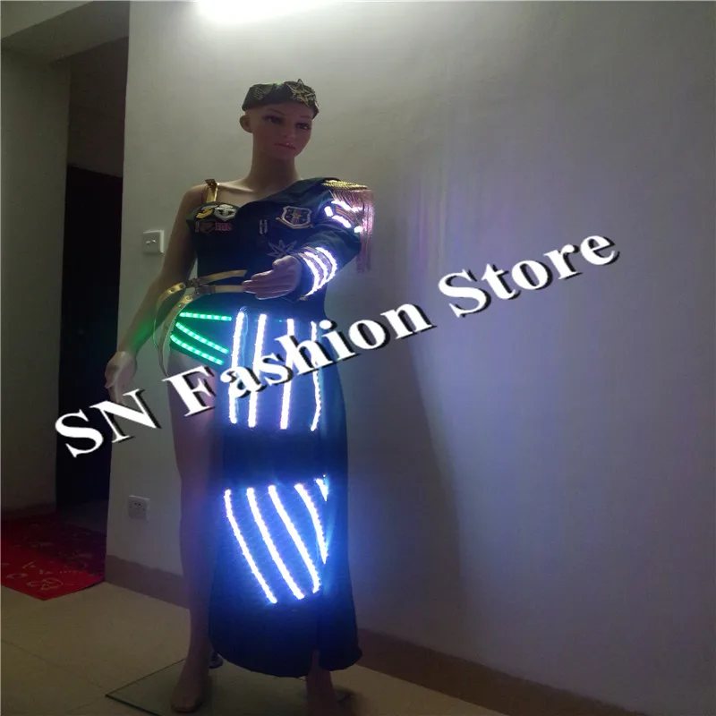 Яркие бальные костюмы SN80 со светодиодной подсветкой соблазнительные платья для