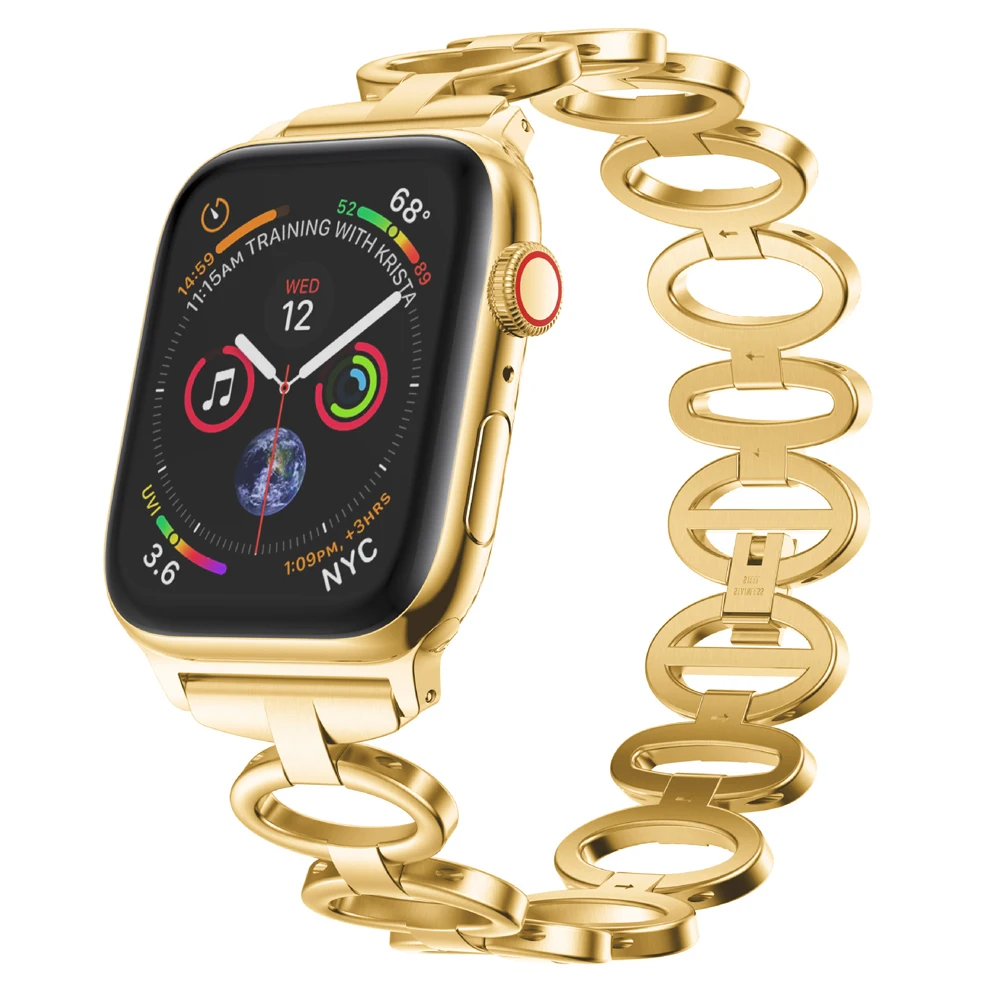 Женский роскошный ремешок из розового золота подходит для Apple 1 2 3 4 часов watch