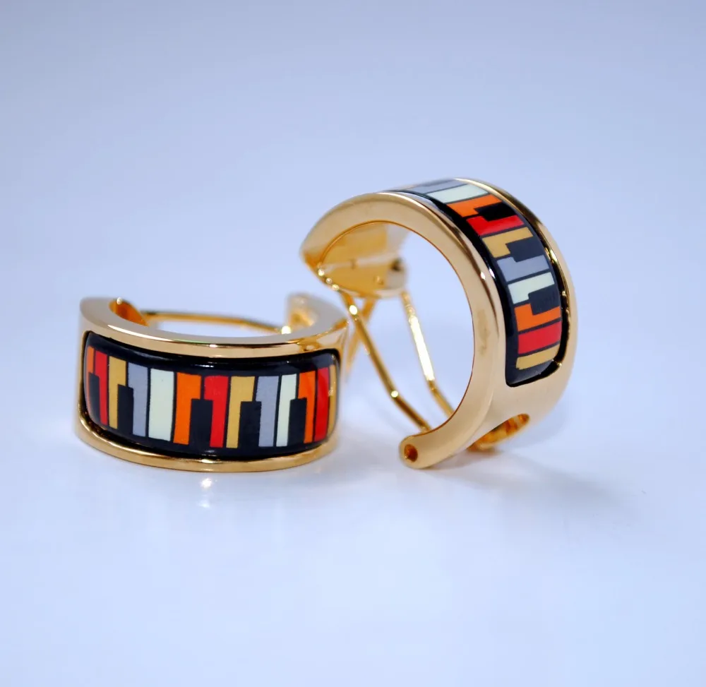 Cloisonne hand-painted enamel color European-style ear buckle 11 | Украшения и аксессуары