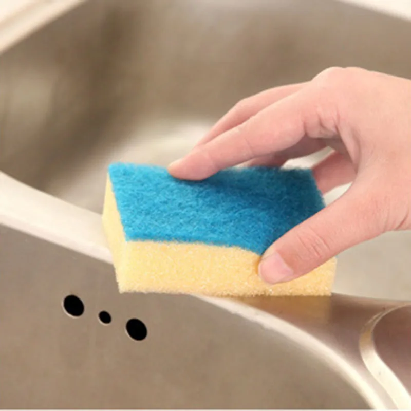 Красочная двухсторонняя губка для мытья посуды и очистки кухонный скребок