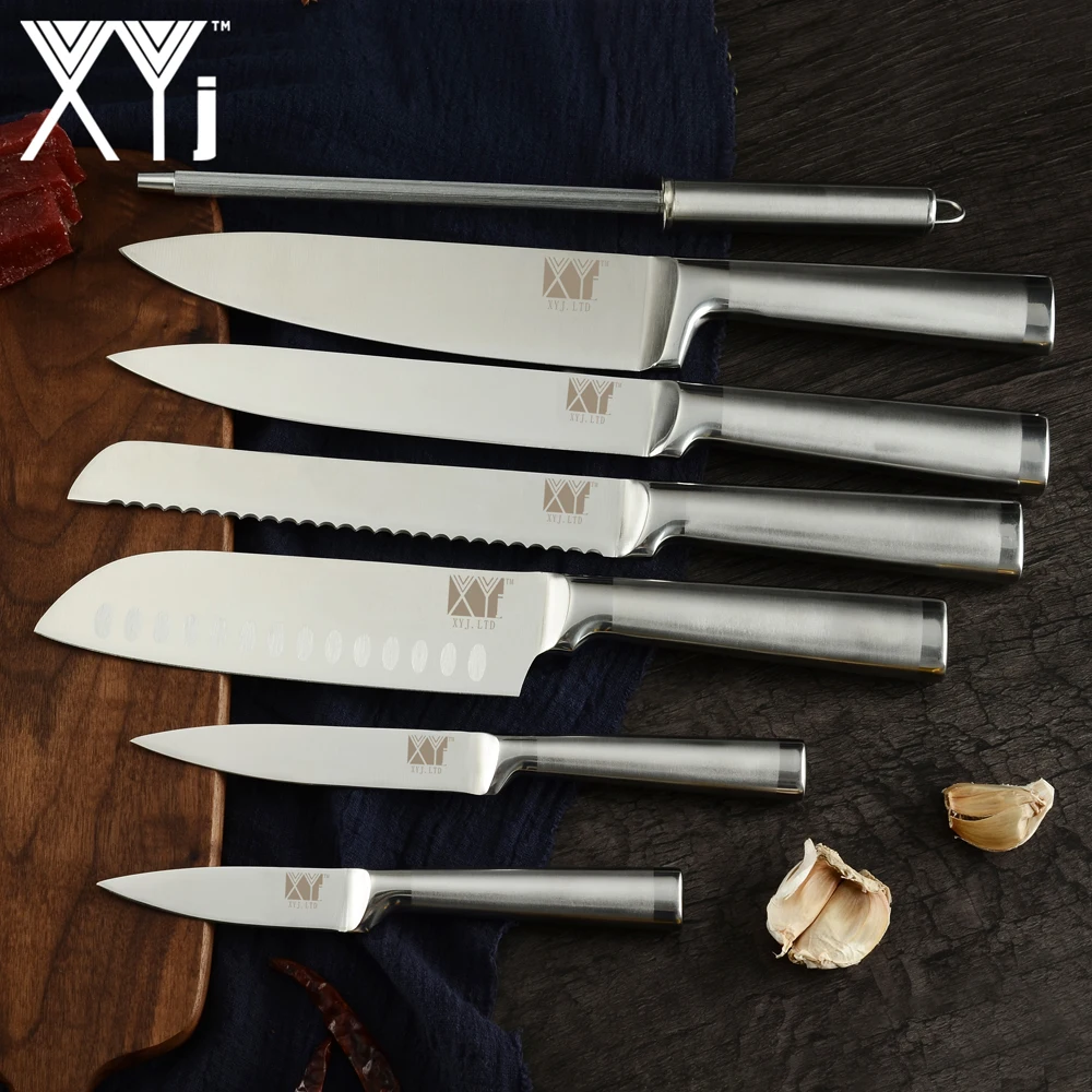 XYj 8 шт. набор кухонных ножей из нержавеющей стали 13 ''Магнитный Держатель