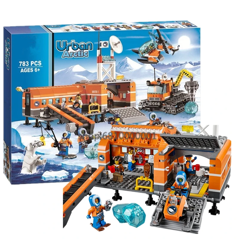 Новая серия 02122 Арктическая база Панельного здания Кирпича Совместимая игрушка модели города LeGOingly для детей.
